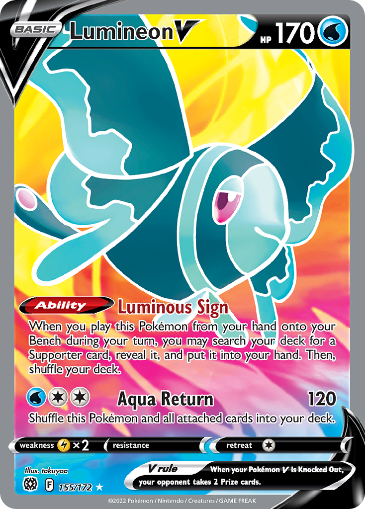 Lumineon V 155/172 Rare Ultra card from Brilliant Stars
