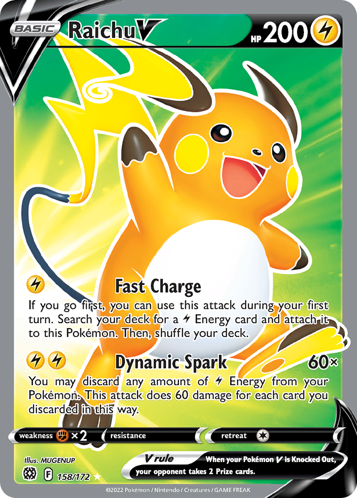 Raichu V 158 Rare Ultra card from Brilliant Stars