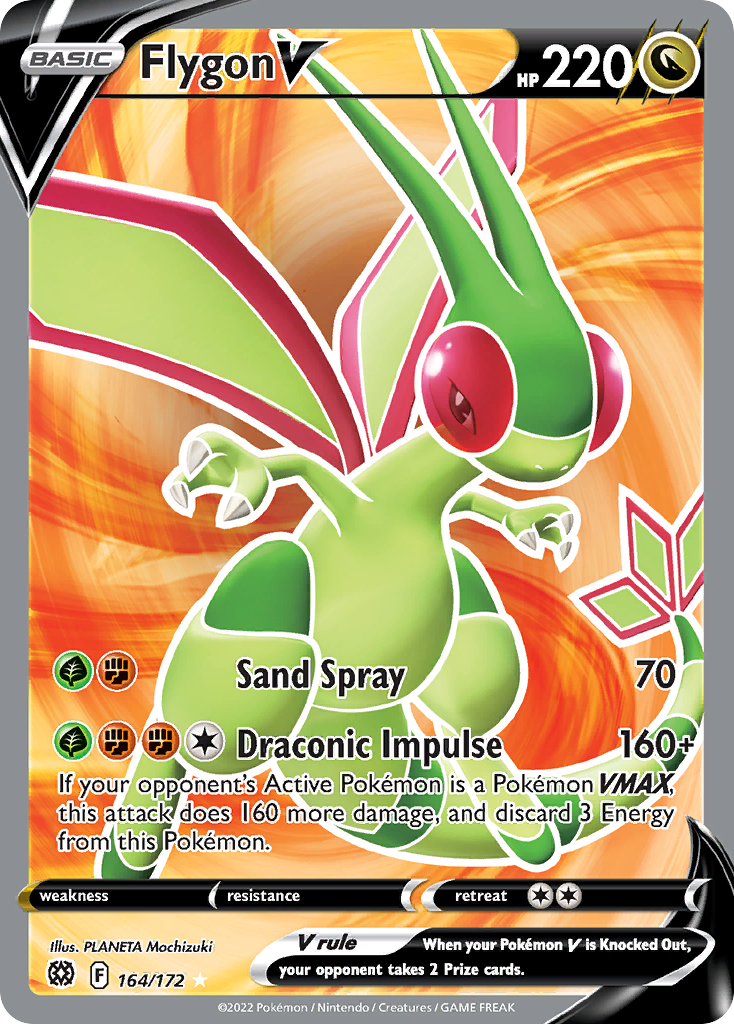 Flygon V 164/172 Rare Ultra card from Brilliant Stars