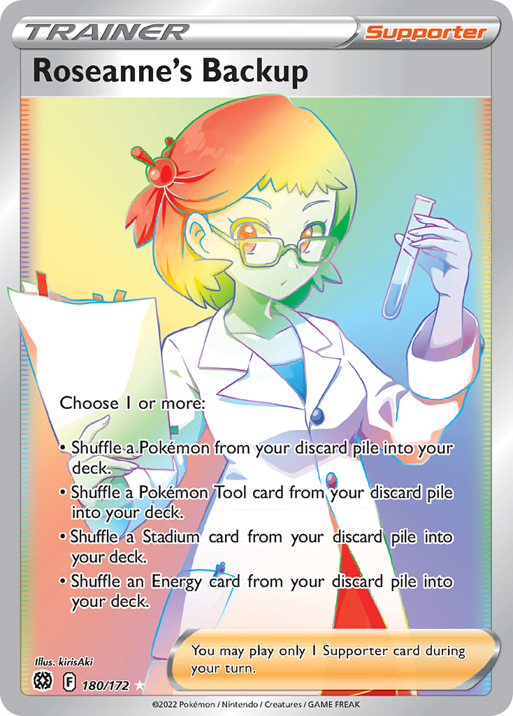 Roseanne's Backup 180 Rare Rainbow card from Brilliant Stars