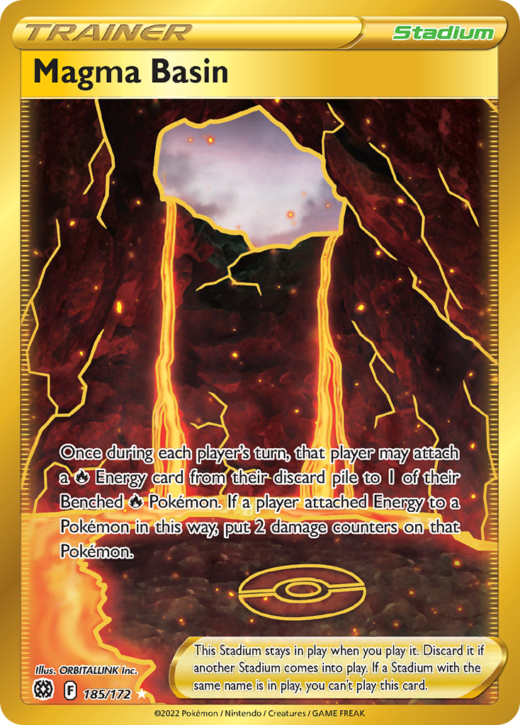 Magma Basin 185 Rare Secret card from Brilliant Stars