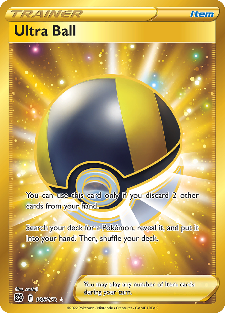 Ultra Ball 186 Rare Secret card from Brilliant Stars