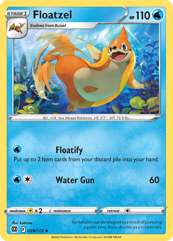 Floatzel 39 Uncommon card from Brilliant Stars