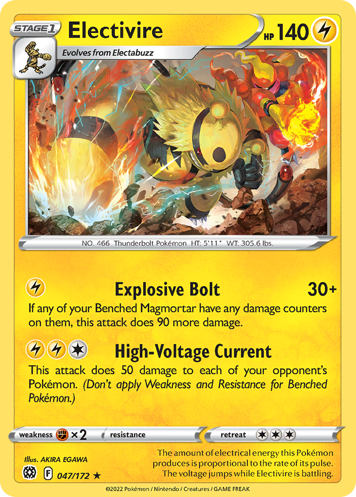 Electivire 47/172 Rare card from Brilliant Stars