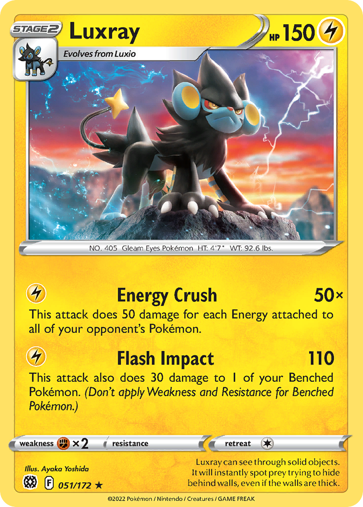 Luxray 51/172 Rare card from Brilliant Stars
