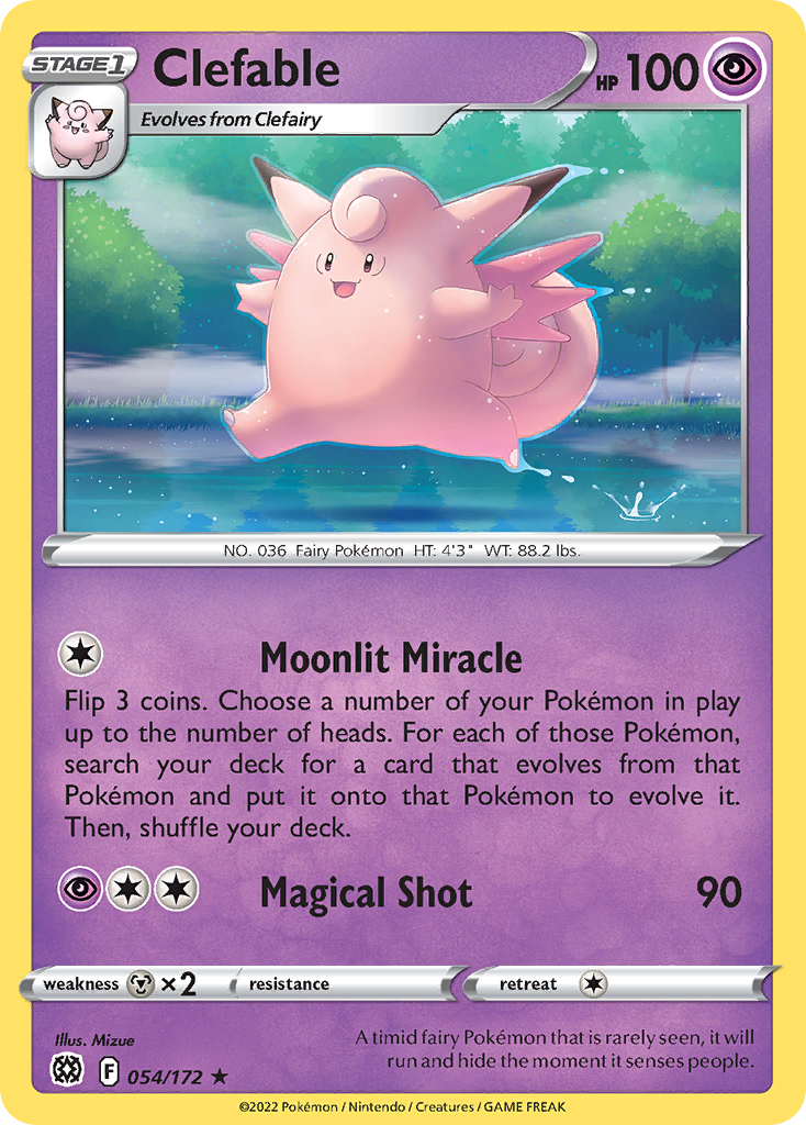Clefable 54 Rare card from Brilliant Stars