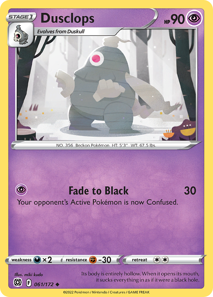 Dusclops 61 Uncommon card from Brilliant Stars