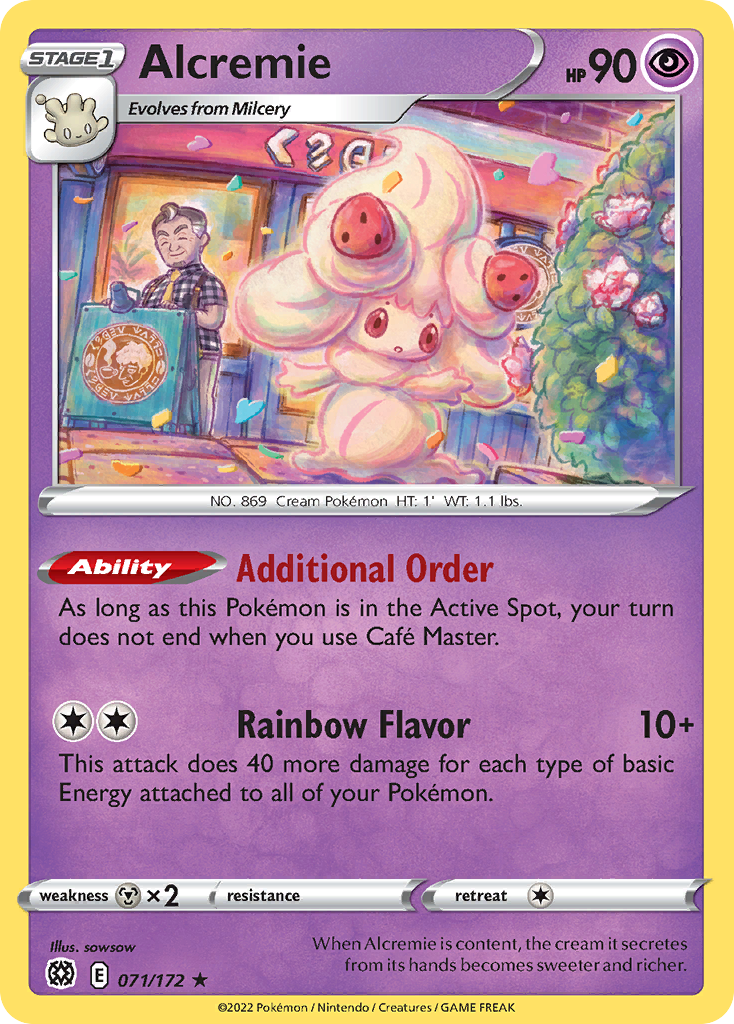 Alcremie 71/172 Rare card from Brilliant Stars