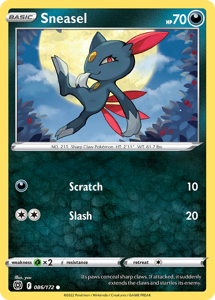 Sneasel 86/172 Common card from Brilliant Stars