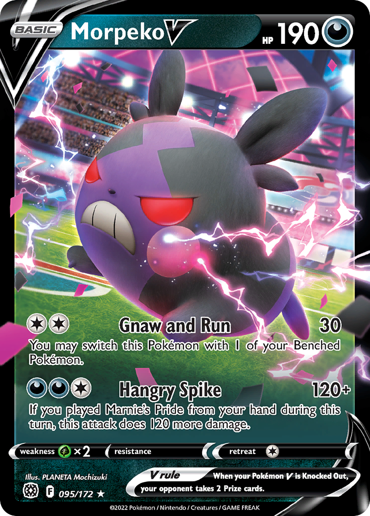 Morpeko V 95/172 Rare Holo V card from Brilliant Stars