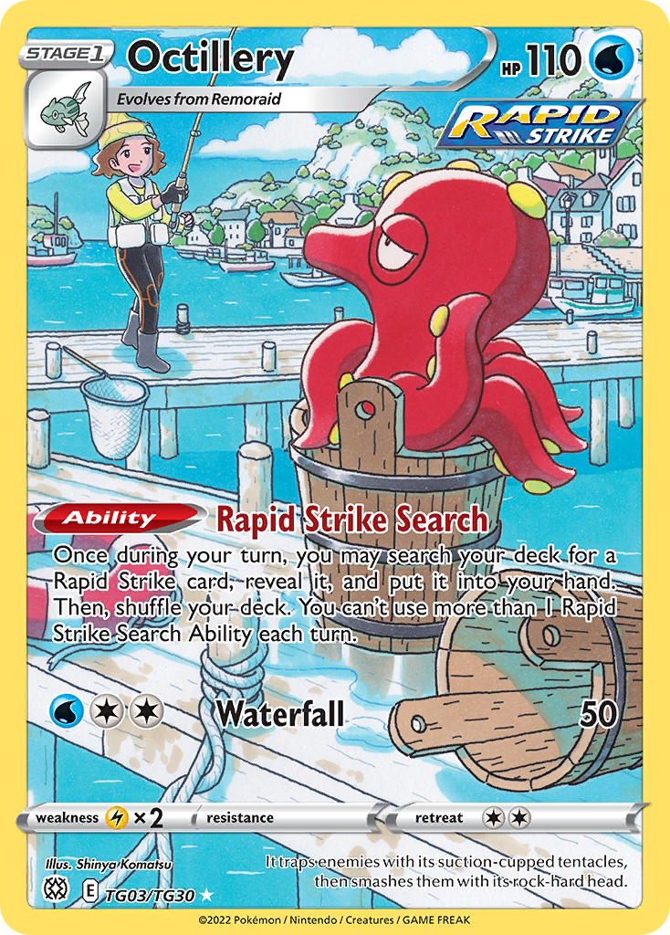 Octillery TG03 Trainer Gallery Rare Holo card from Brilliant Stars Trainer Gallery