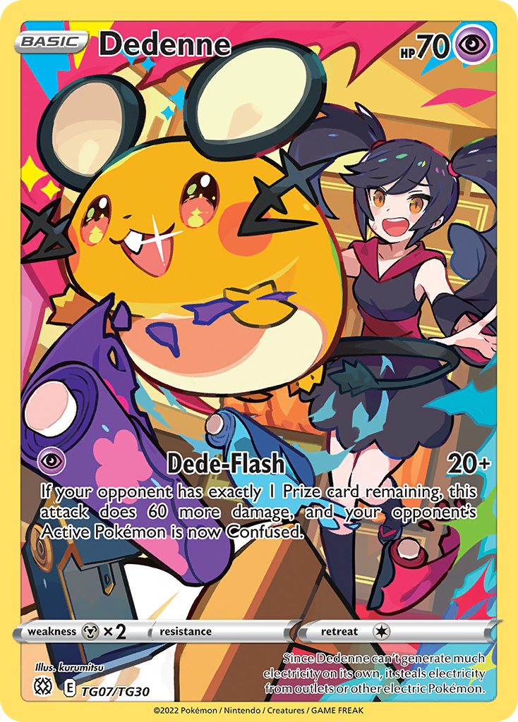 Dedenne TG07/30 Trainer Gallery Rare Holo card from Brilliant Stars Trainer Gallery