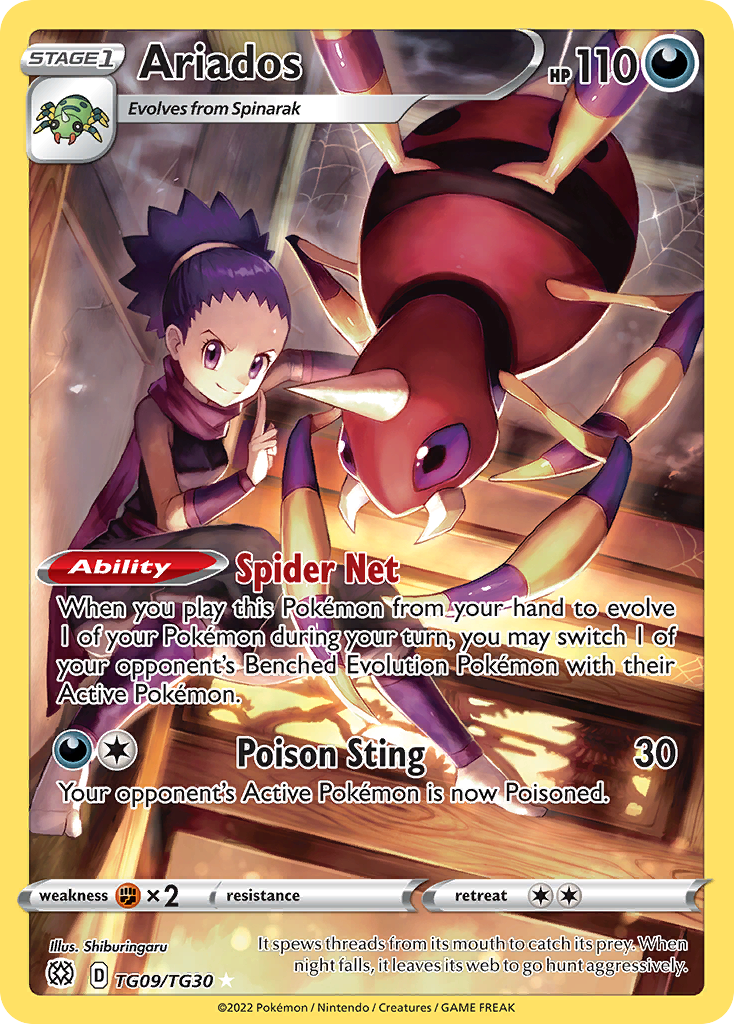 Ariados TG09 Trainer Gallery Rare Holo card from Brilliant Stars Trainer Gallery