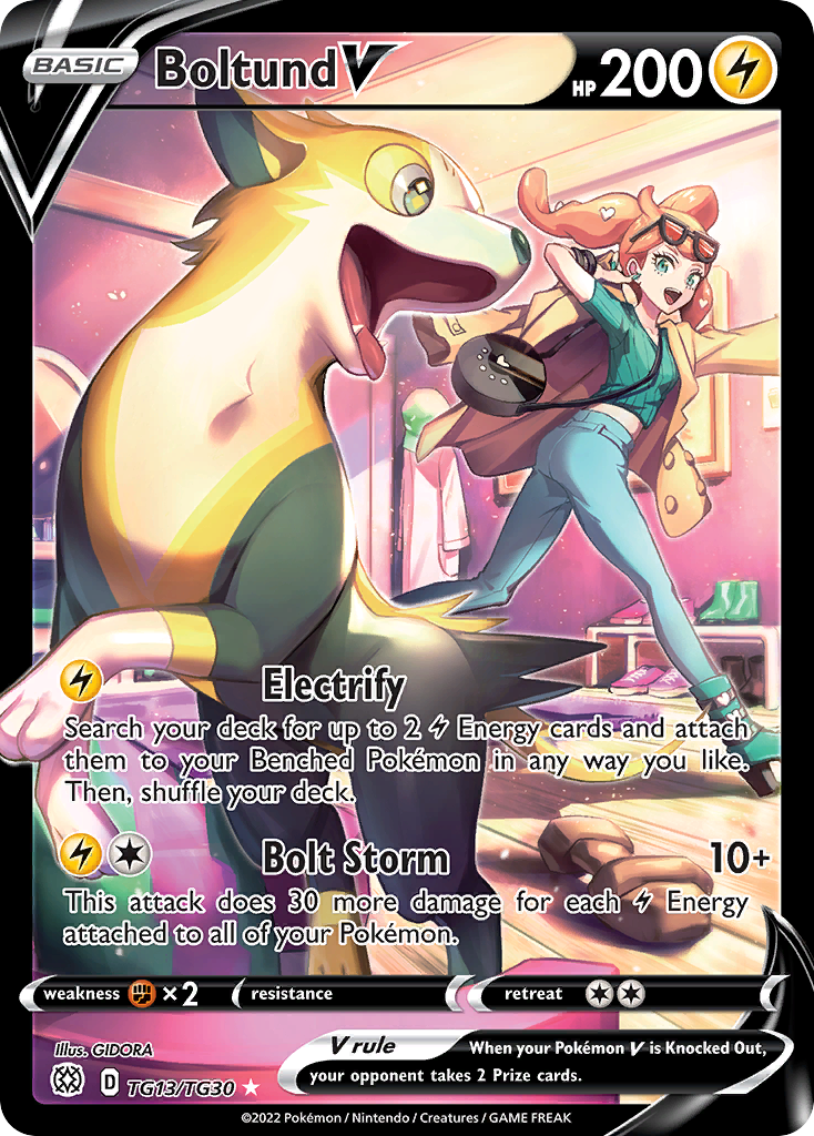 Boltund V TG13 Rare Holo V card from Brilliant Stars Trainer Gallery