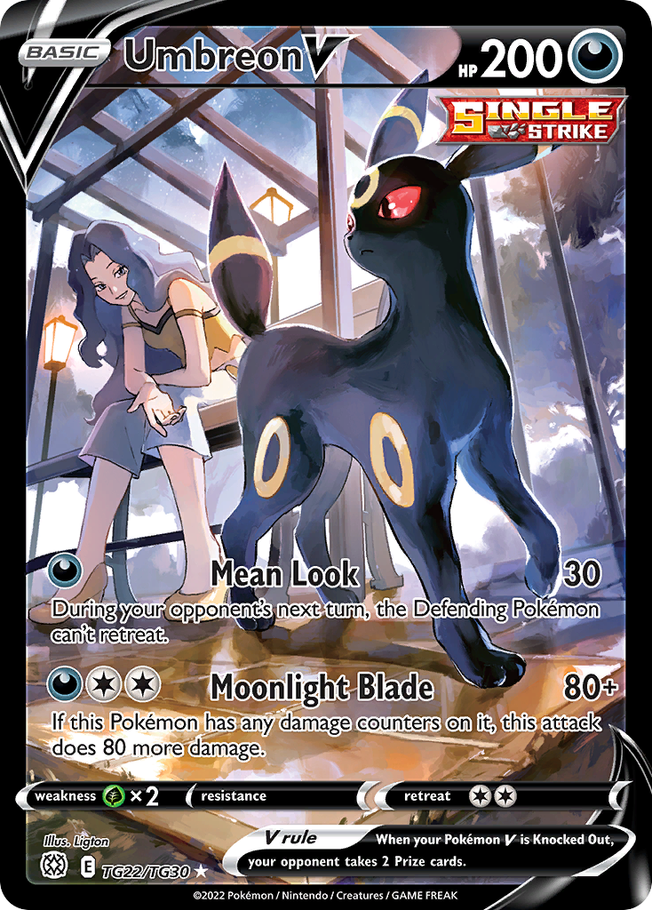 Umbreon V TG22 Rare Holo V card from Brilliant Stars Trainer Gallery