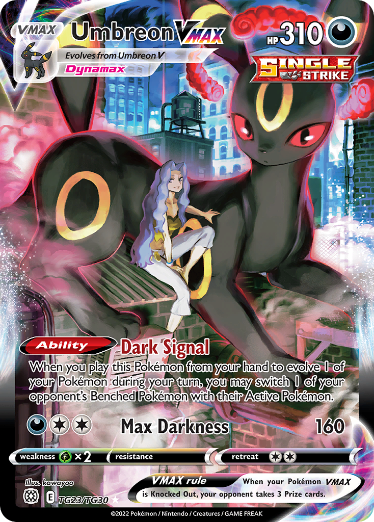 Umbreon VMAX TG23 Rare Holo VMAX card from Brilliant Stars Trainer Gallery