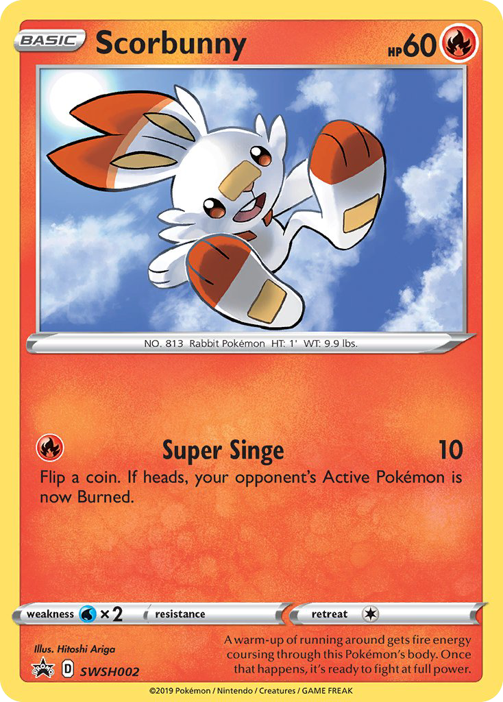 Scorbunny SWSH002 Promo card from SWSH Black Star Promos