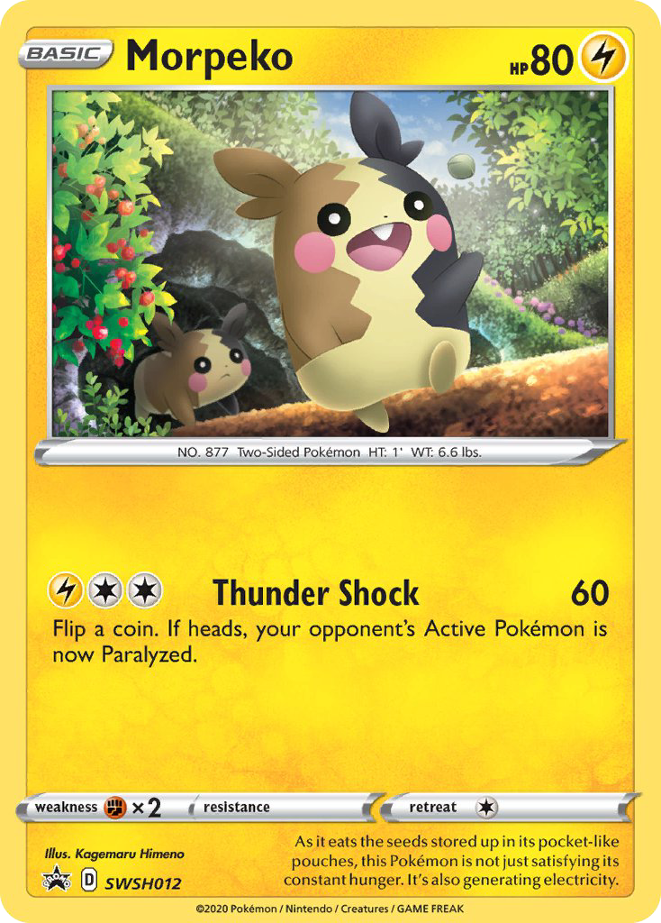 Morpeko SWSH012 Promo card from SWSH Black Star Promos