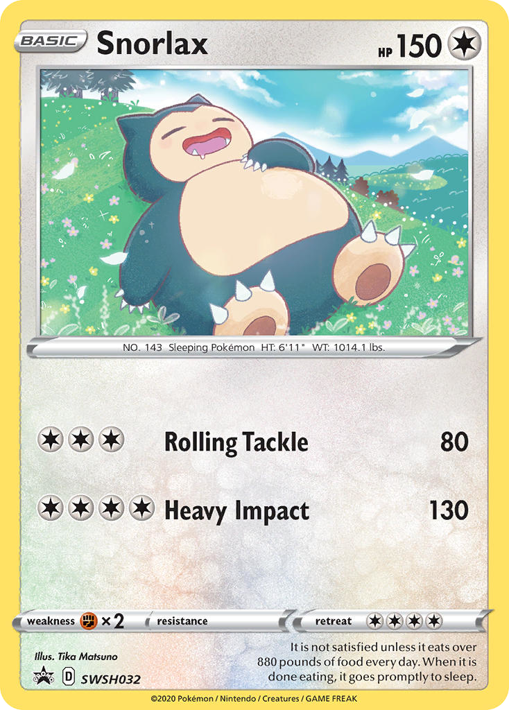 Snorlax SWSH032 Promo card from SWSH Black Star Promos