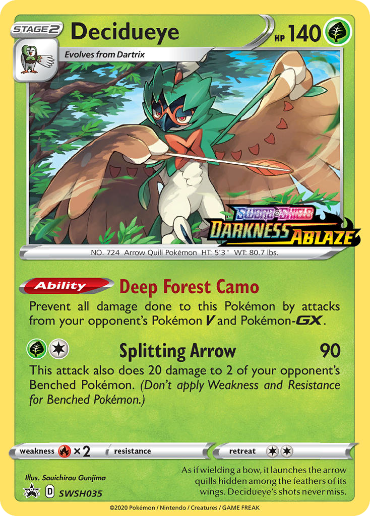 Decidueye SWSH035/307 Promo card from SWSH Black Star Promos
