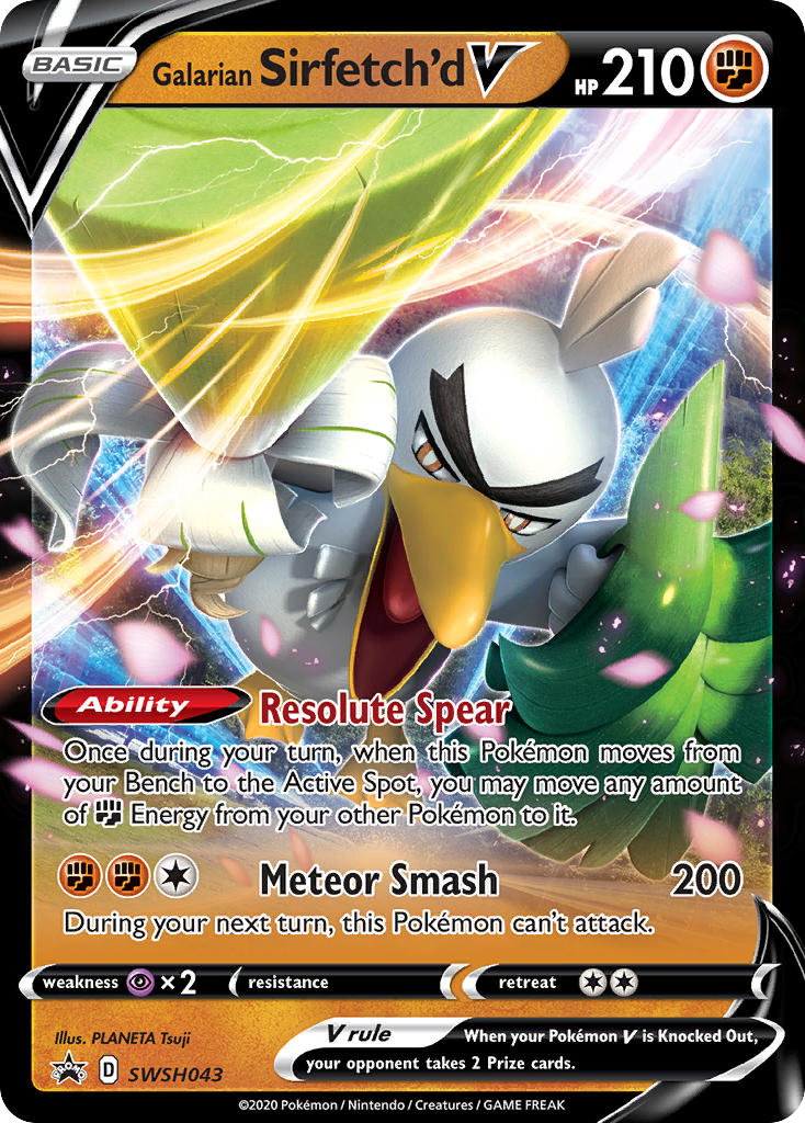 Galarian Sirfetch'd V SWSH043 Promo card from SWSH Black Star Promos