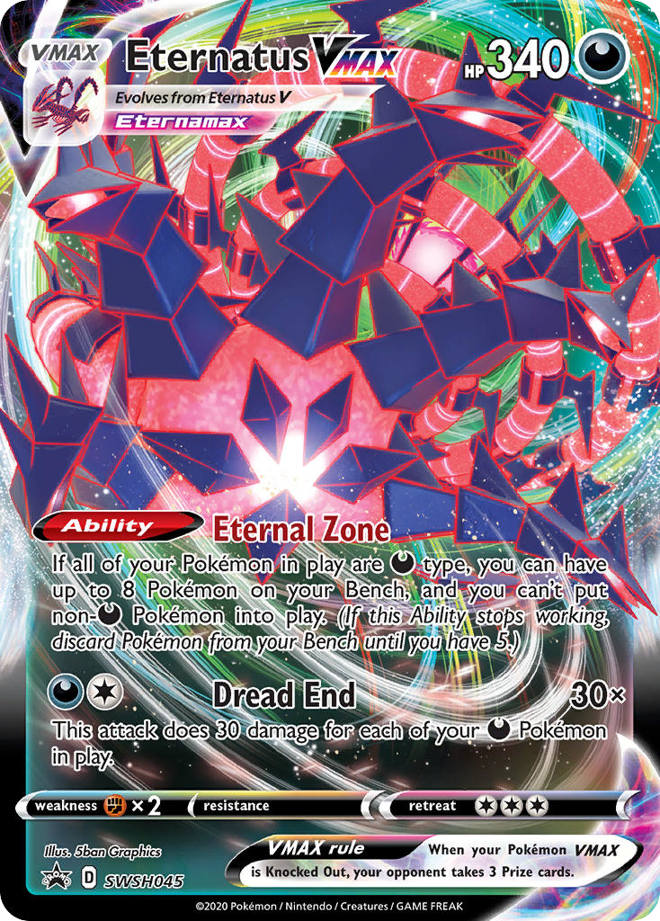 Eternatus VMAX SWSH045 Promo card from SWSH Black Star Promos