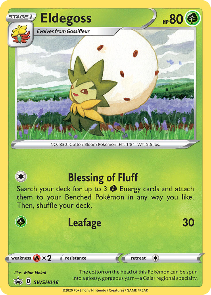 Eldegoss SWSH046 Promo card from SWSH Black Star Promos