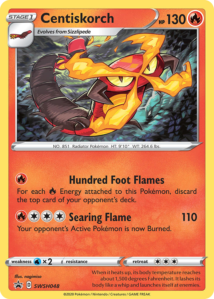 Centiskorch SWSH048 Promo card from SWSH Black Star Promos