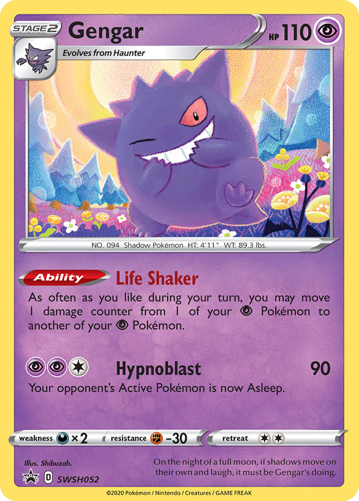 Gengar SWSH052 Promo card from SWSH Black Star Promos