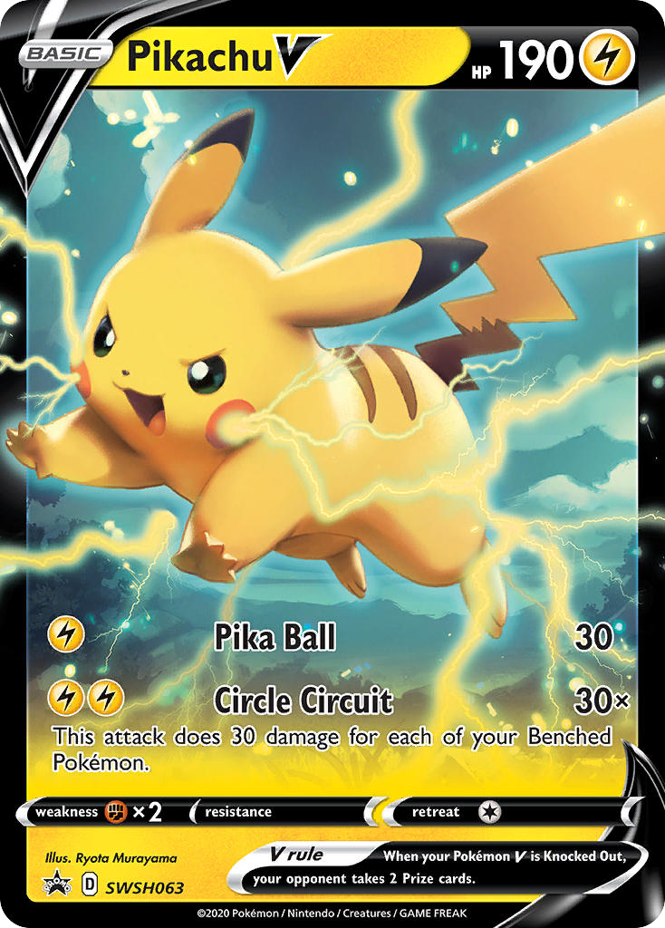 Pikachu V SWSH063 Promo card from SWSH Black Star Promos