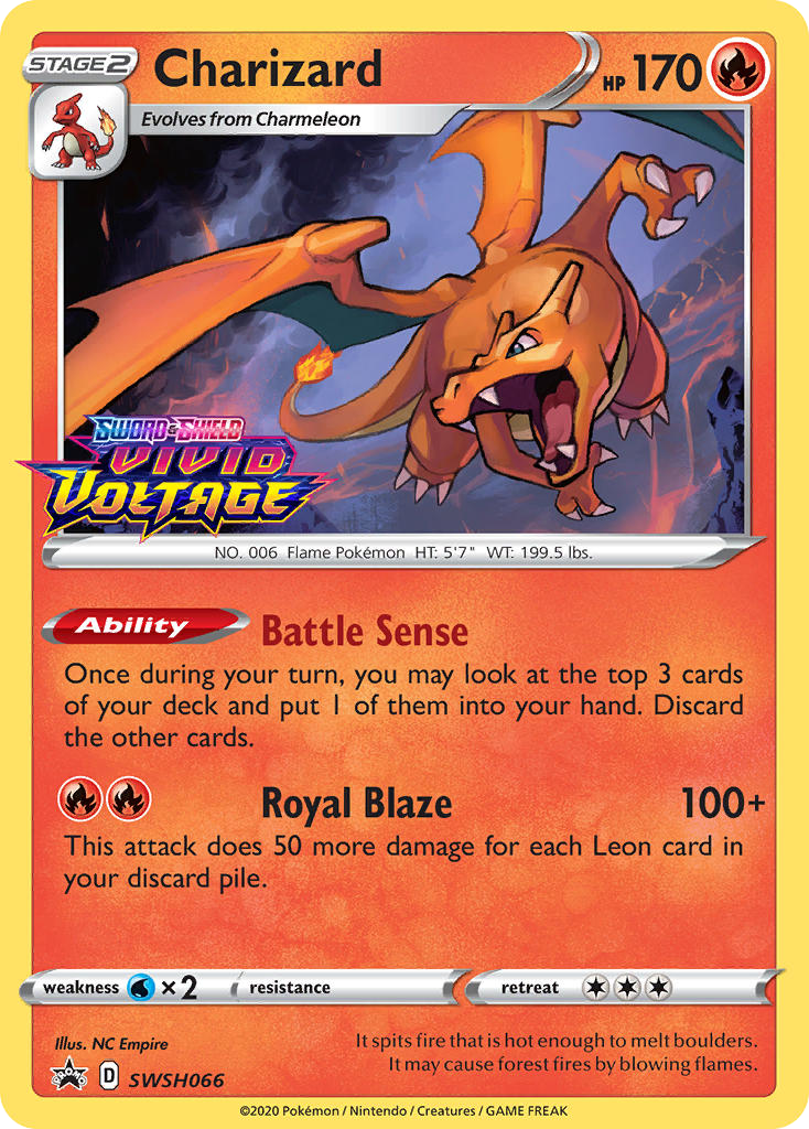 Charizard SWSH066 Promo card from SWSH Black Star Promos