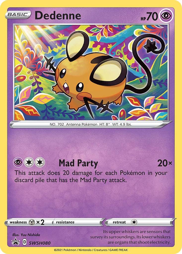 Dedenne SWSH080 Promo card from SWSH Black Star Promos