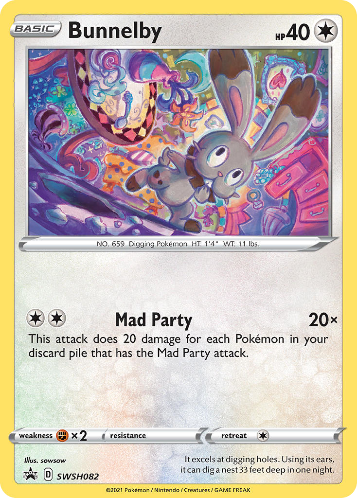 Bunnelby SWSH082 Promo card from SWSH Black Star Promos