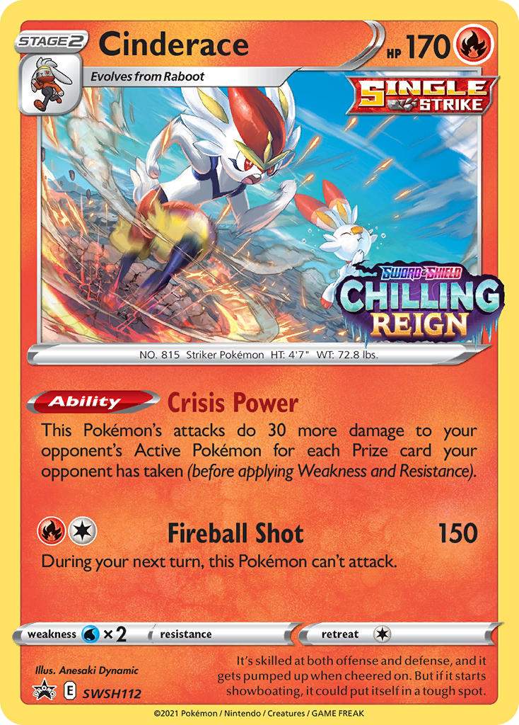 Cinderace SWSH112/307 Promo card from SWSH Black Star Promos