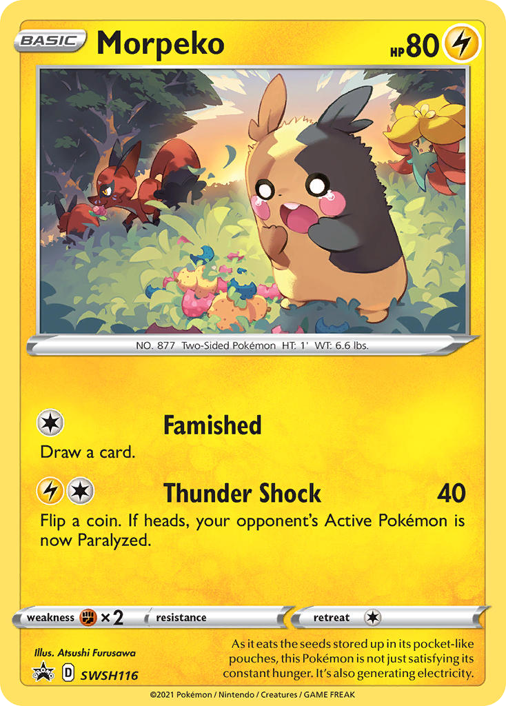 Morpeko SWSH116 Promo card from SWSH Black Star Promos