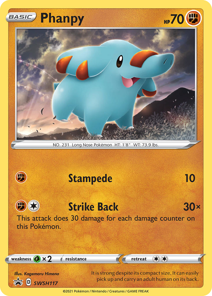 Phanpy SWSH117 Promo card from SWSH Black Star Promos