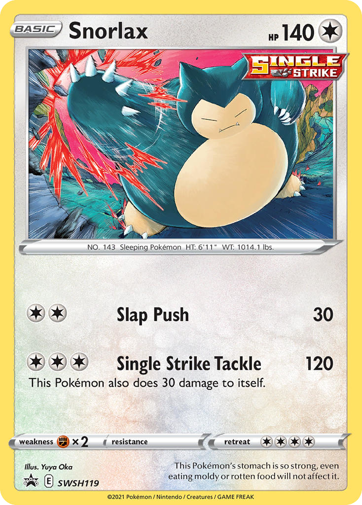 Snorlax SWSH119 Promo card from SWSH Black Star Promos