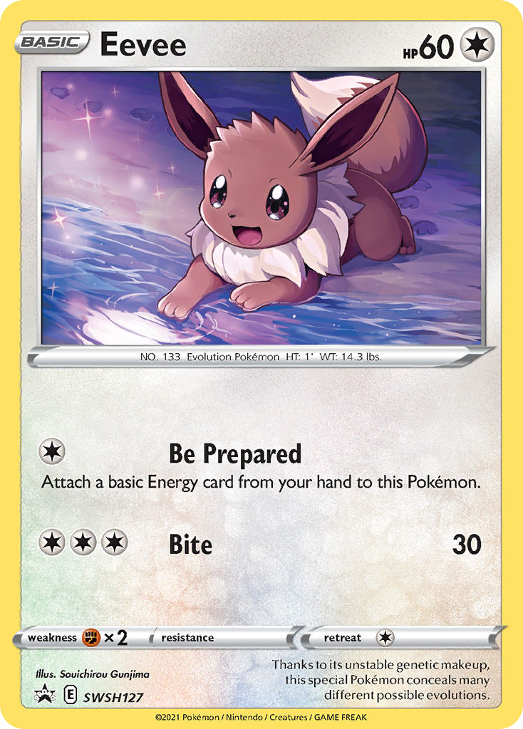 Eevee SWSH127 Promo card from SWSH Black Star Promos