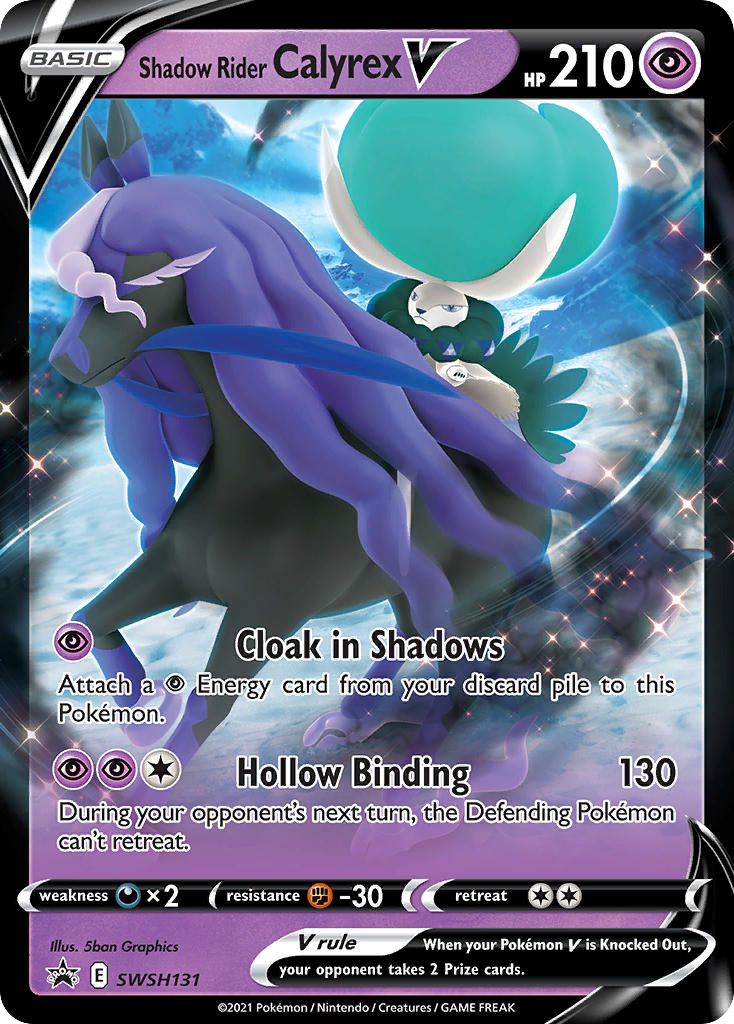 Shadow Rider Calyrex V SWSH131 Promo card from SWSH Black Star Promos