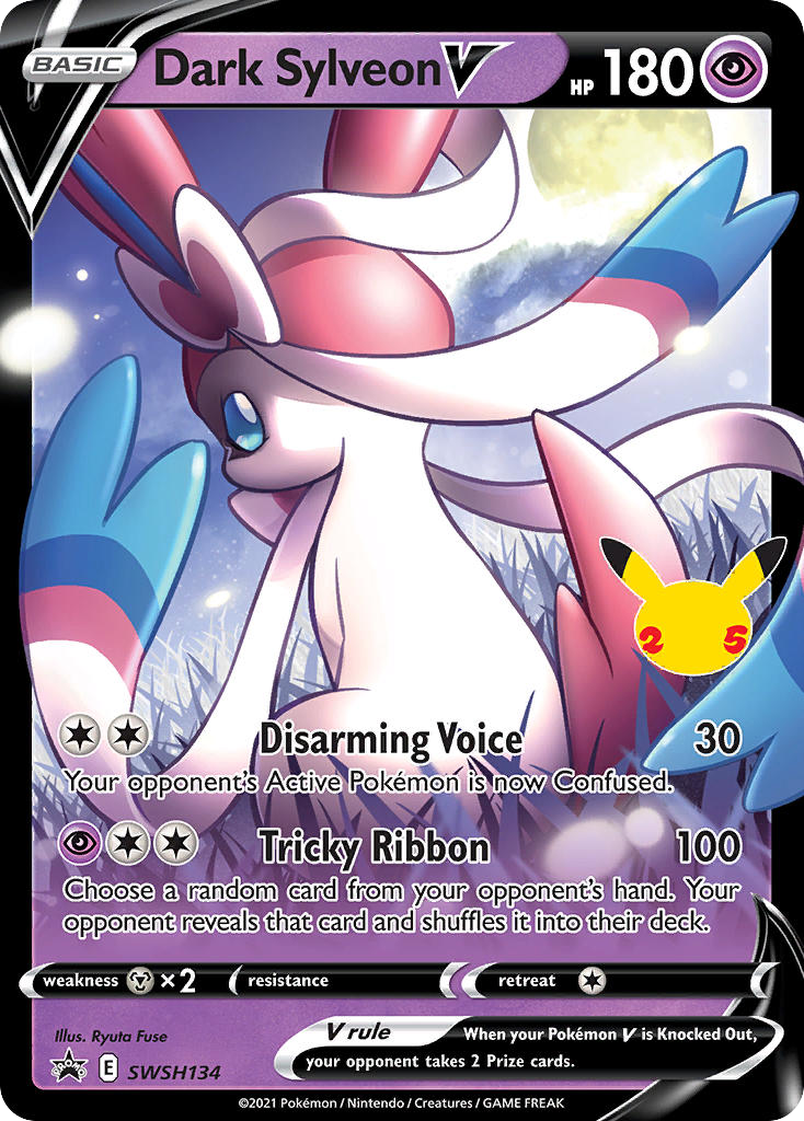 Dark Sylveon V SWSH134 Promo card from SWSH Black Star Promos