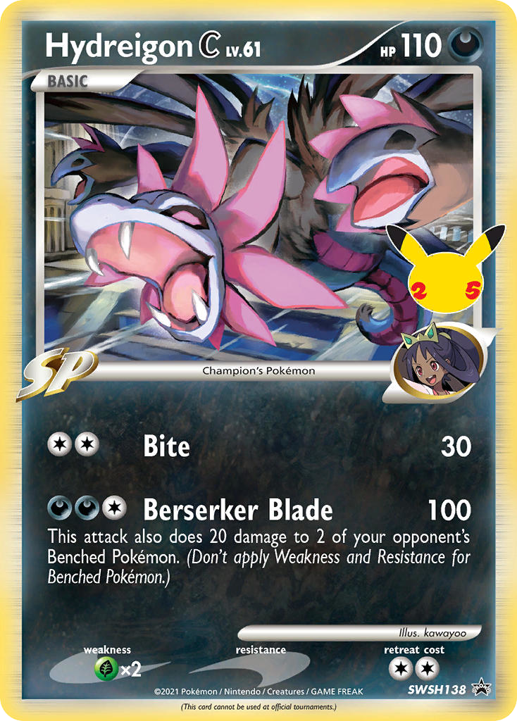 Hydreigon C SWSH138 Promo card from SWSH Black Star Promos