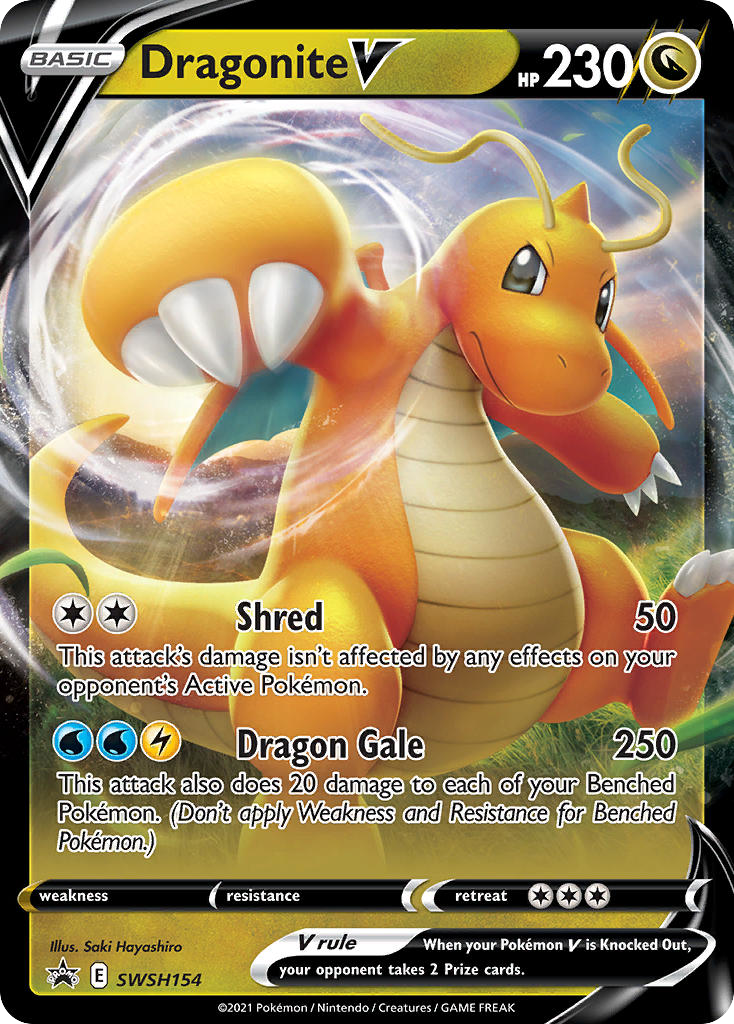 Dragonite V SWSH154 Promo card from SWSH Black Star Promos