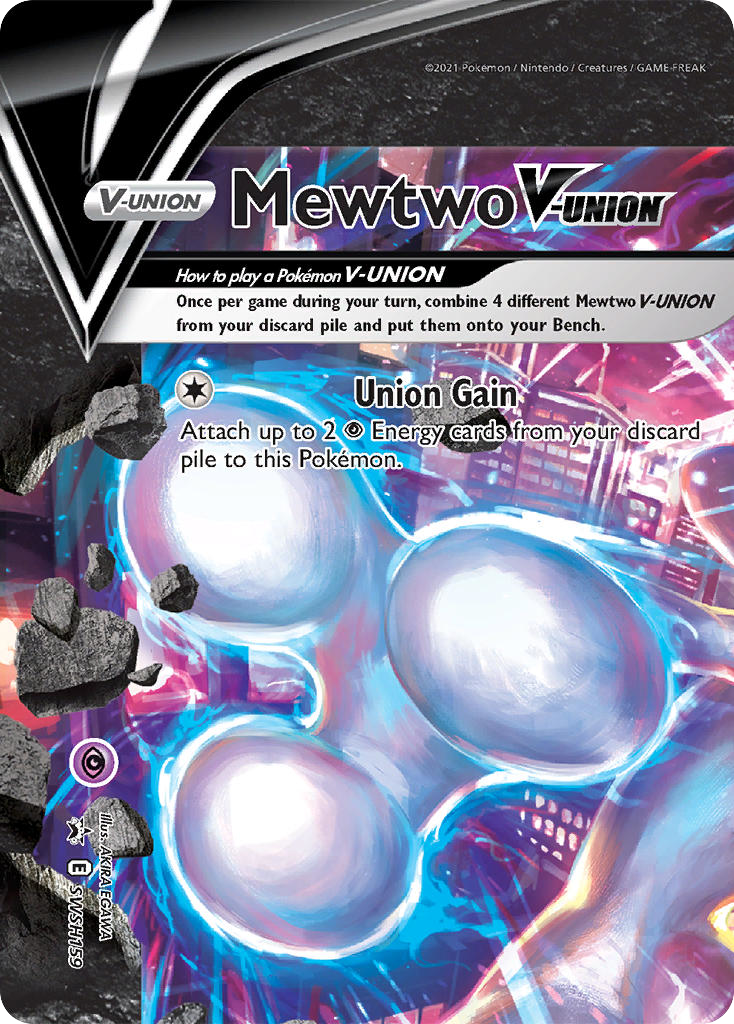 Mewtwo V-UNION SWSH159/307 Promo card from SWSH Black Star Promos