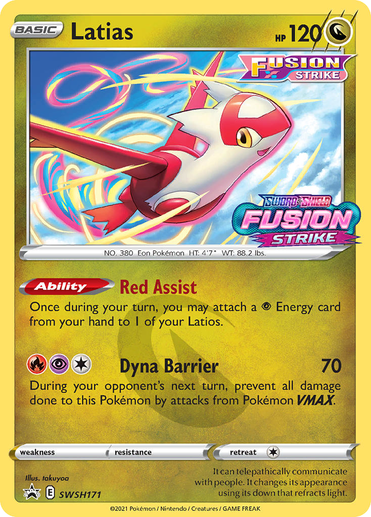Latias SWSH171 Promo card from SWSH Black Star Promos
