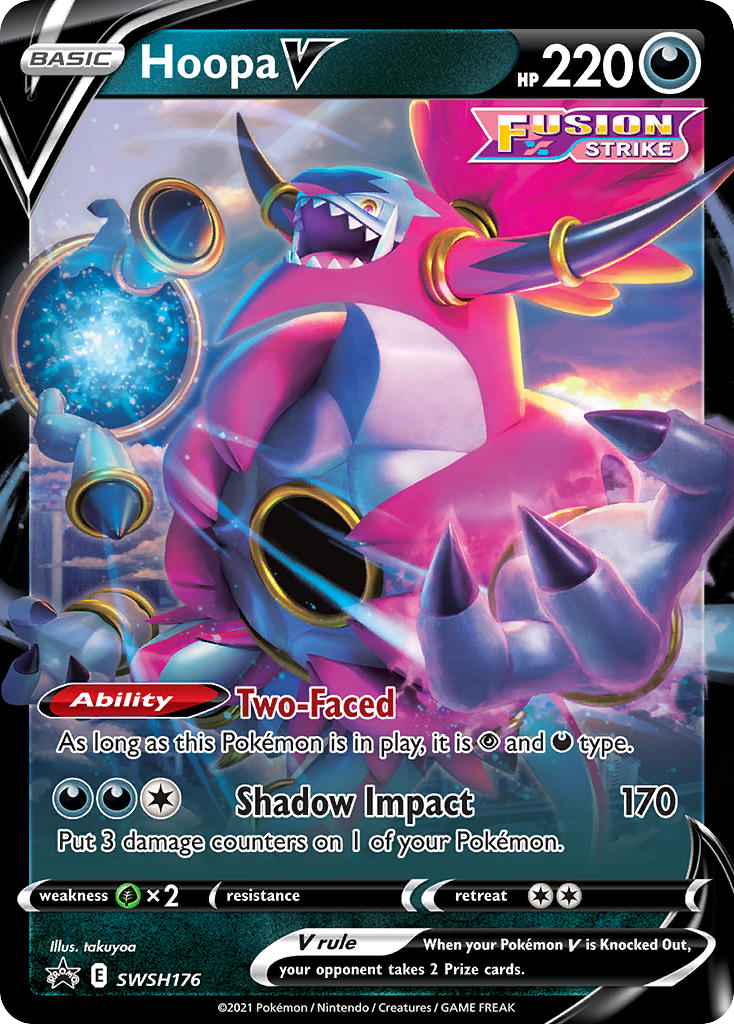 Hoopa V SWSH176 Promo card from SWSH Black Star Promos
