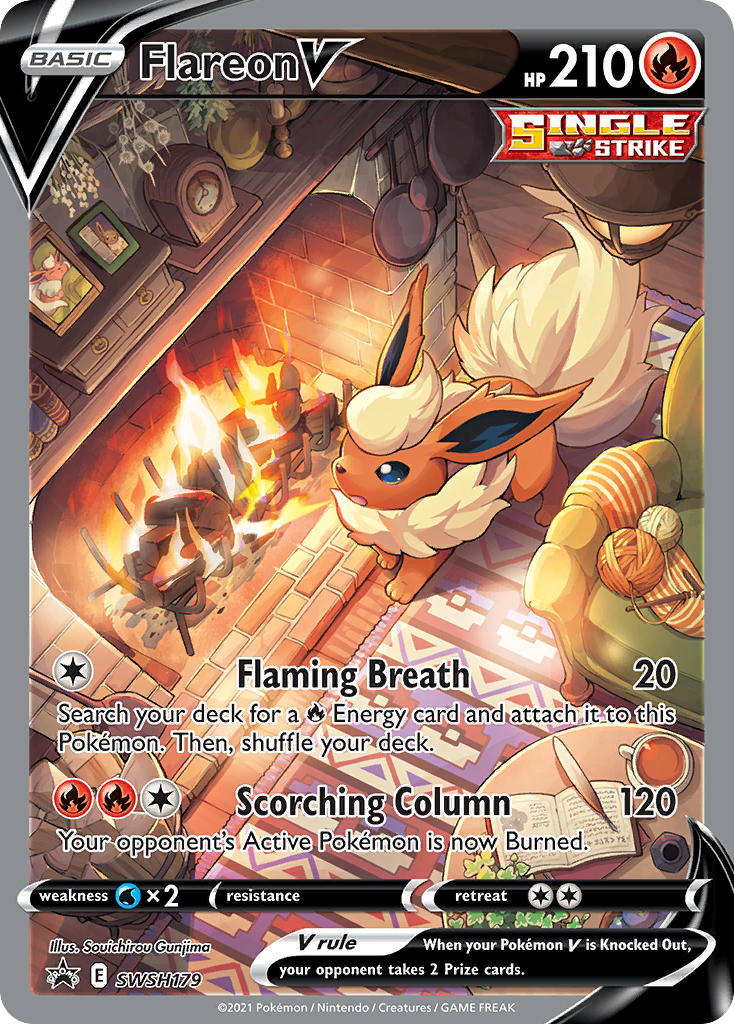 Flareon V SWSH179/307 Promo card from SWSH Black Star Promos
