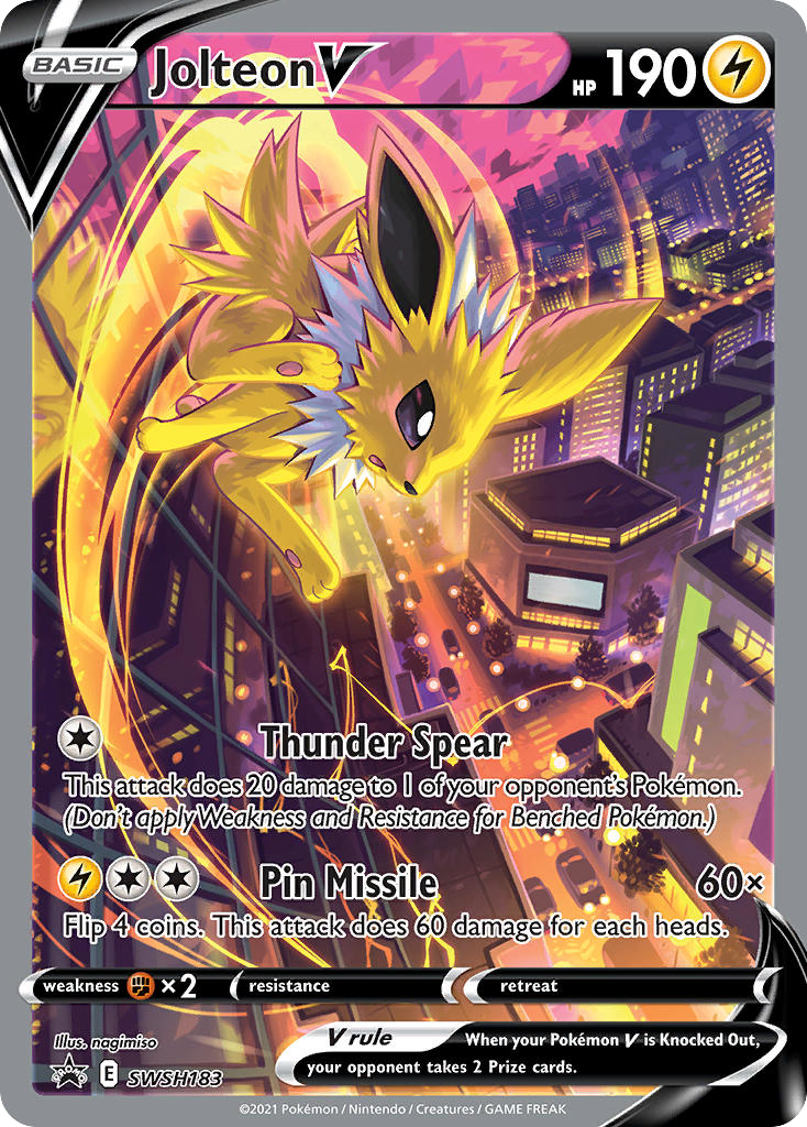 Jolteon V SWSH183 Promo card from SWSH Black Star Promos