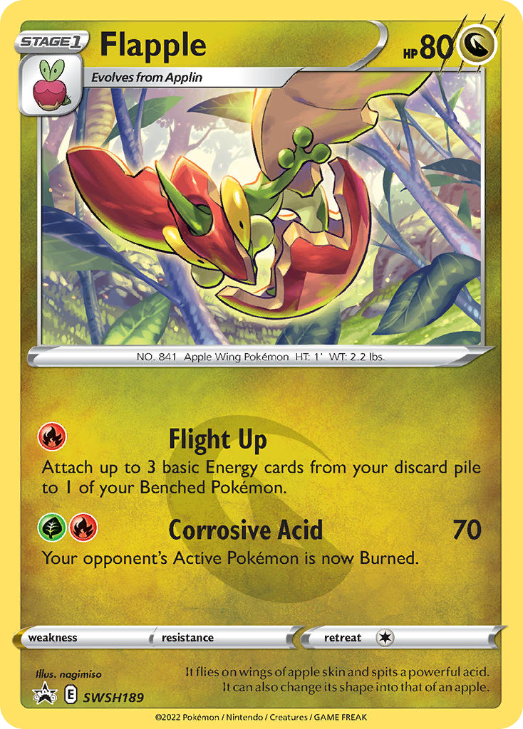 Flapple SWSH189 Promo card from SWSH Black Star Promos