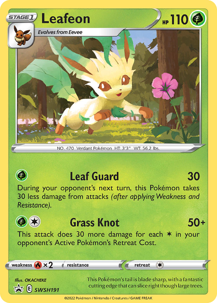 Leafeon SWSH191/307 Promo card from SWSH Black Star Promos
