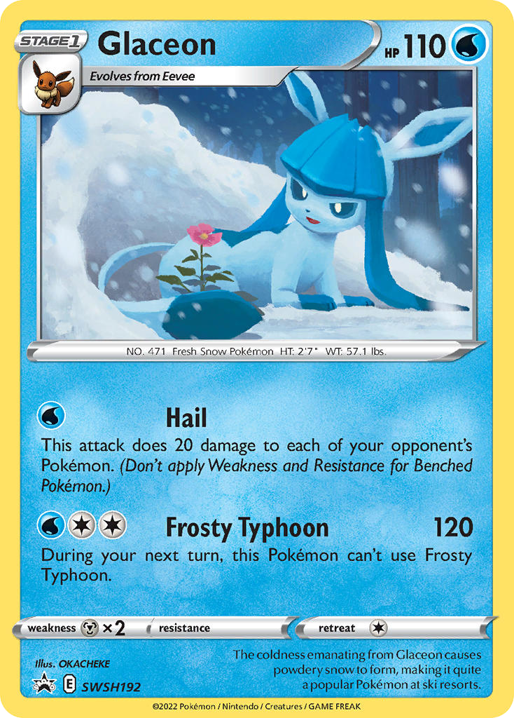 Glaceon SWSH192 Promo card from SWSH Black Star Promos